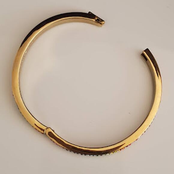 Coach Hinged Bangle Yellow Gold with Silver Tone Coach Embossed Name Plate - Picture 5 of 8